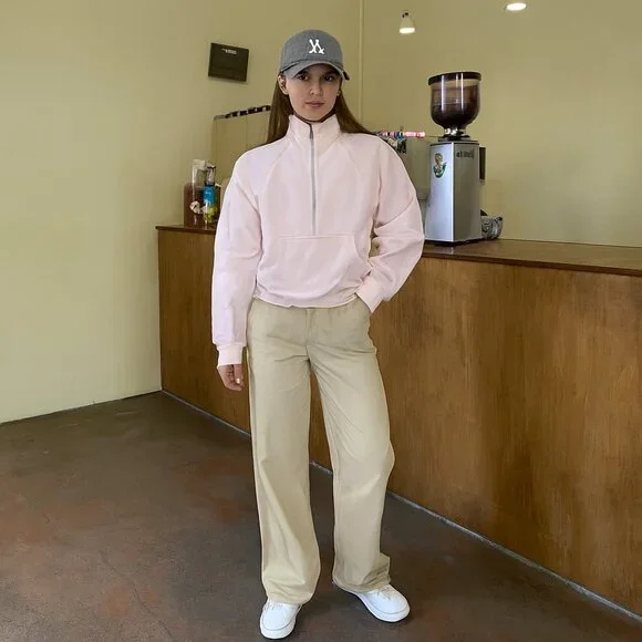 Lululemon Scuba Oversized Half-Zip Hoodie Size Xs/S  Light Pink - Picture 2 of 8